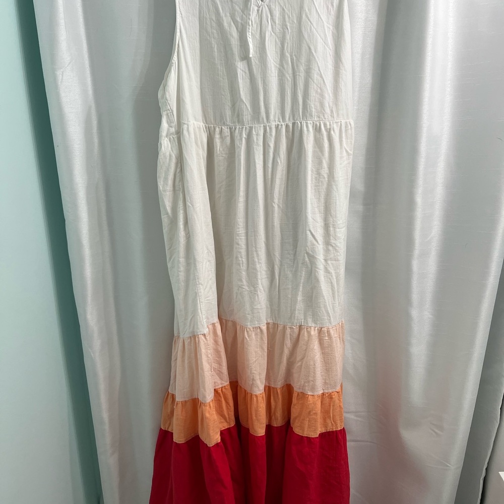 Color-block Sleeveless Summer Dress with Pockets